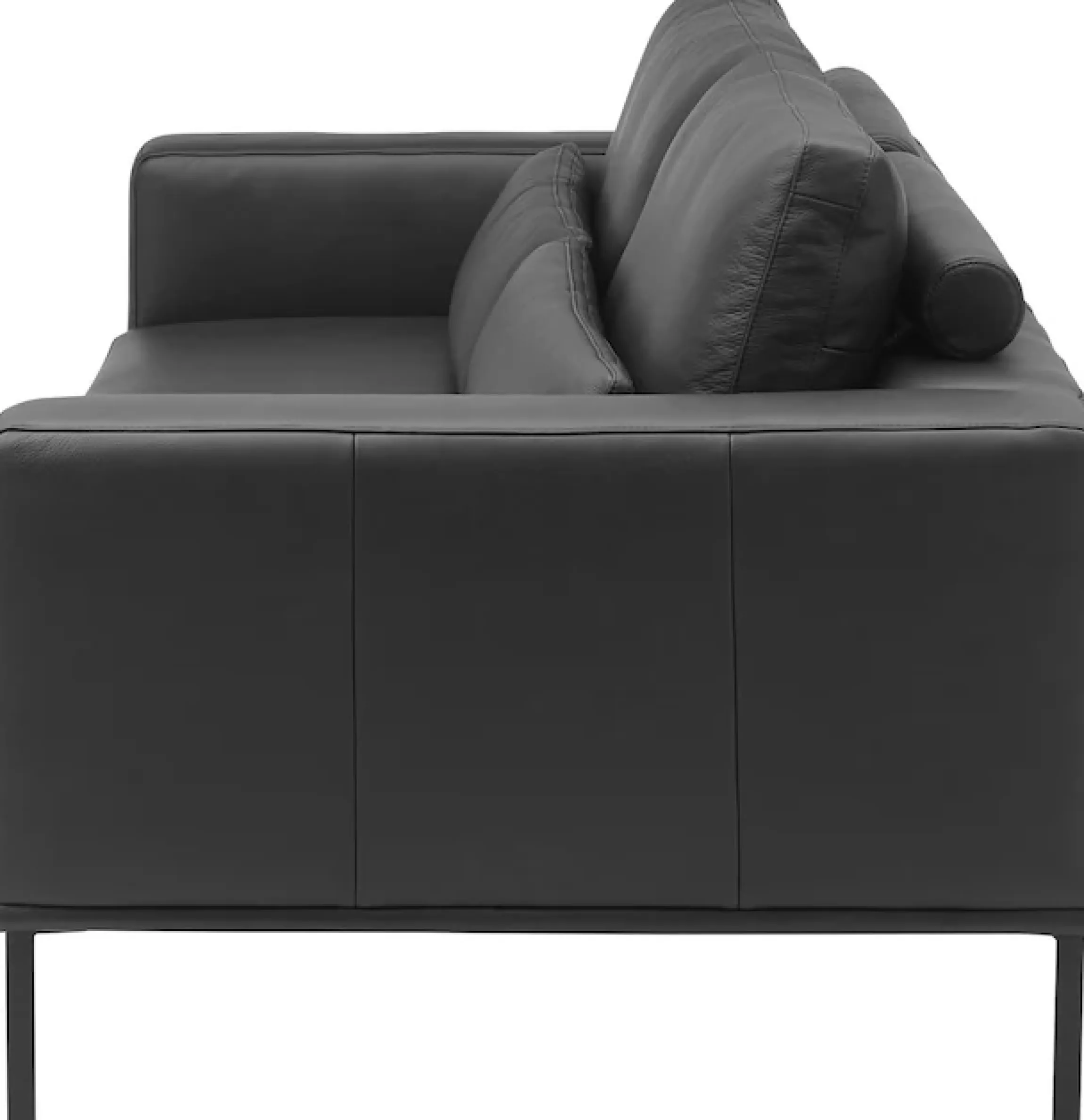 Musterring 2,5-Sitzer »JustB!PM100, 202 cm breit, aus hochwertigem Leder« wahlweise mit Nierenkissen und mot. Sitzauszug, Metallfuß in schwarz