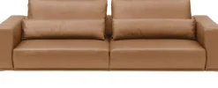 Musterring 3-Sitzer »JustB!PM100, 222 cm breit, aus hochwertigem Leder« wahlweise mit Nierenkissen und mot. Sitzauszug, Metallfuß in schwarz
