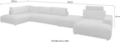 Musterring Wohnlandschaft »Lucia viel Platz, bequem, U-Form« Cord-Bezug, inklusive Kopfstütze, Gesamtbreite 524 cm