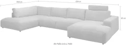 Musterring Wohnlandschaft »Lucia bequem und viel Platz, U-Form« Verschiedene Farben, Cord-Bezug, Gesamtbreite 434 cm