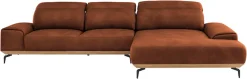 Musterring Wohnlandschaft »MR 2490 Ecksofa mit erstklassigem Sitzkomfort, Long-Life-Leder« Fuß Schwarz, Sitzhöhe 46cm, wahlweise mit Funktionen, Maße 342x207 cm