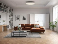 Musterring Wohnlandschaft »MR 2490 Ecksofa mit erstklassigem Sitzkomfort, Long-Life-Leder« Fuß Schwarz, Sitzhöhe 46cm, wahlweise mit Funktionen, Maße 342x207 cm