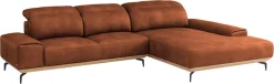 Musterring Wohnlandschaft »MR 2490 Ecksofa mit erstklassigem Sitzkomfort, Long-Life-Leder« Fuß Schwarz, Sitzhöhe 46cm, wahlweise mit Funktionen, Maße 342x207 cm