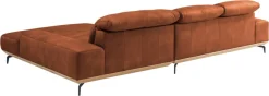 Musterring Wohnlandschaft »MR 2490 Ecksofa mit erstklassigem Sitzkomfort, Long-Life-Leder« Fuß Schwarz, Sitzhöhe 46cm, wahlweise mit Funktionen, Maße 342x207 cm