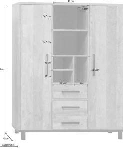 OMG Design Buffet »Malaga« Wohnzimmerschrank, Mehrzweckschrank, Höhe 200 cm