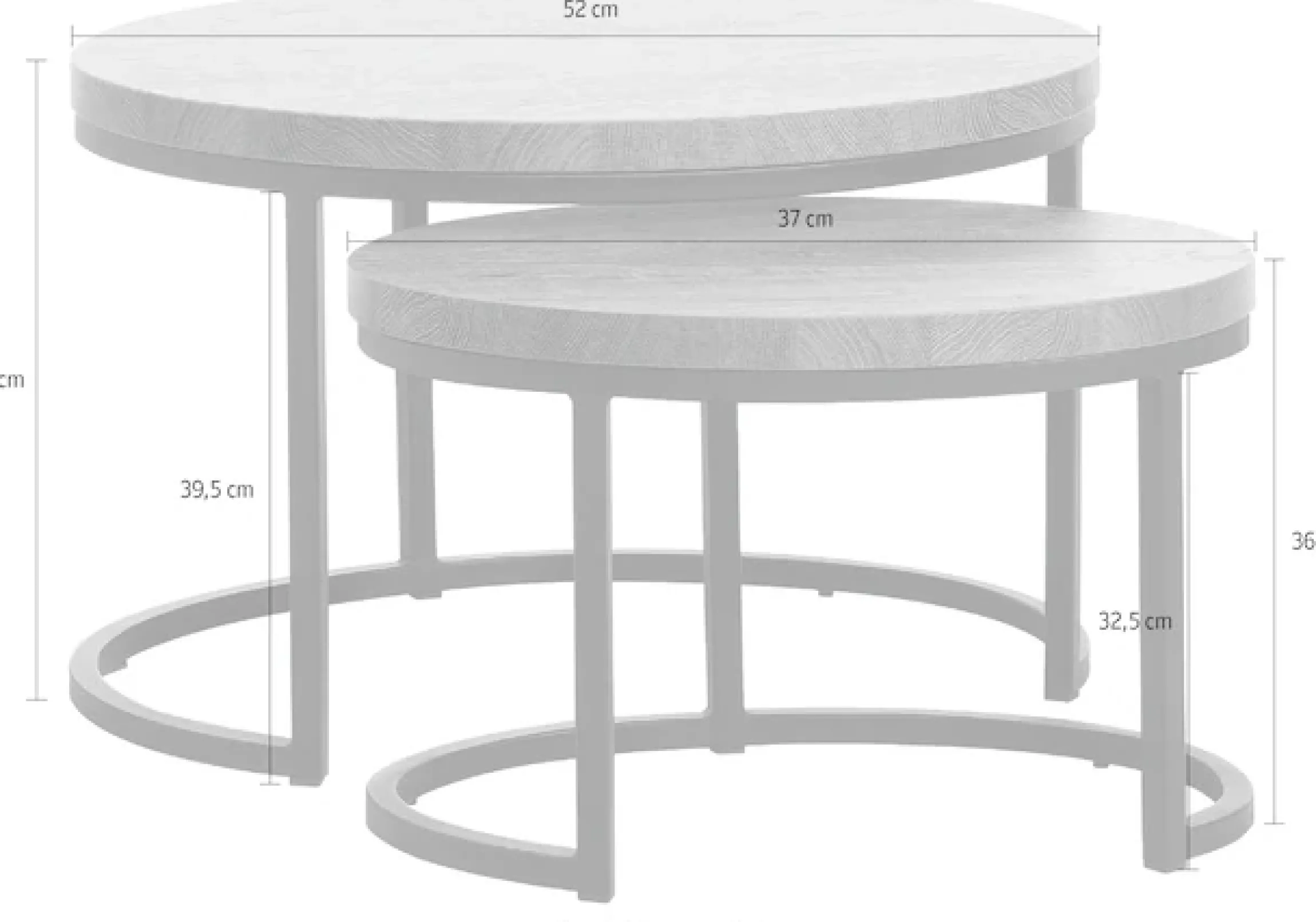 OMG Design Couchtisch »Rutger« Set, 1 Stk. tlg. im 2er Set, variabel stellbar
