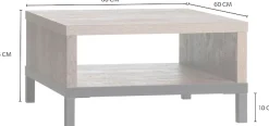 OMG Design Couchtisch »Stanley« 1 Stk. tlg. Zeitloser Landhausstil, mit Metallgestell