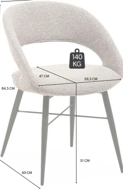 OMG Design Esszimmerstuhl »Marley« (Set) 2 Stk.mit modernem Cut-Out, Bouclé Bezug