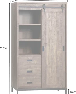 OMG Design Mehrzweckschrank »Stanley Wohnzimmerschrank« mit Schiebetür, Höhe 170 cm