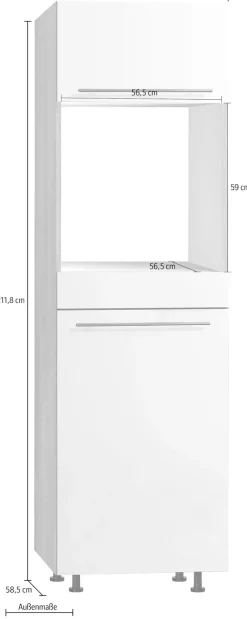 OPTIFIT Backofenumbauschrank »Bern« 60 cm breit, 212 cm hoch, mit höhenverstellbaren Stellfüßen