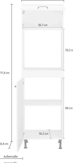 OPTIFIT Backofenumbauschrank »Elga« mit Soft-Close-Funktion, höhenverstellbaren Füßen, Breite 60 cm
