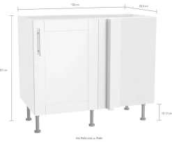 OPTIFIT Eckunterschrank »Ahus« Breite 100 x 65 cm