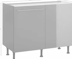OPTIFIT Eckunterschrank »Bern« 100 cm breit, mit 1 Tür mit höhenverstellbaren Füßen, mit Metallgriff