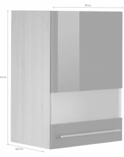 OPTIFIT Glashängeschrank »Bern« Breite 50 cm, Front mit Milchglas-Einsatz, mit Metallgriff