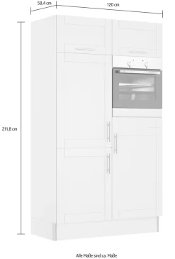 OPTIFIT Küche »Ahus, Back-/Kühlmodul« Breite 120 cm, wahlw. mit E-Geräten, Soft Close Funktion, MDF Fronten