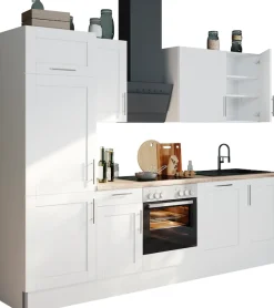 OPTIFIT Küche »Ahus« 280 cm breit,wahlweise mit E-Geräten,MDF Fronten, Soft Close Funktion