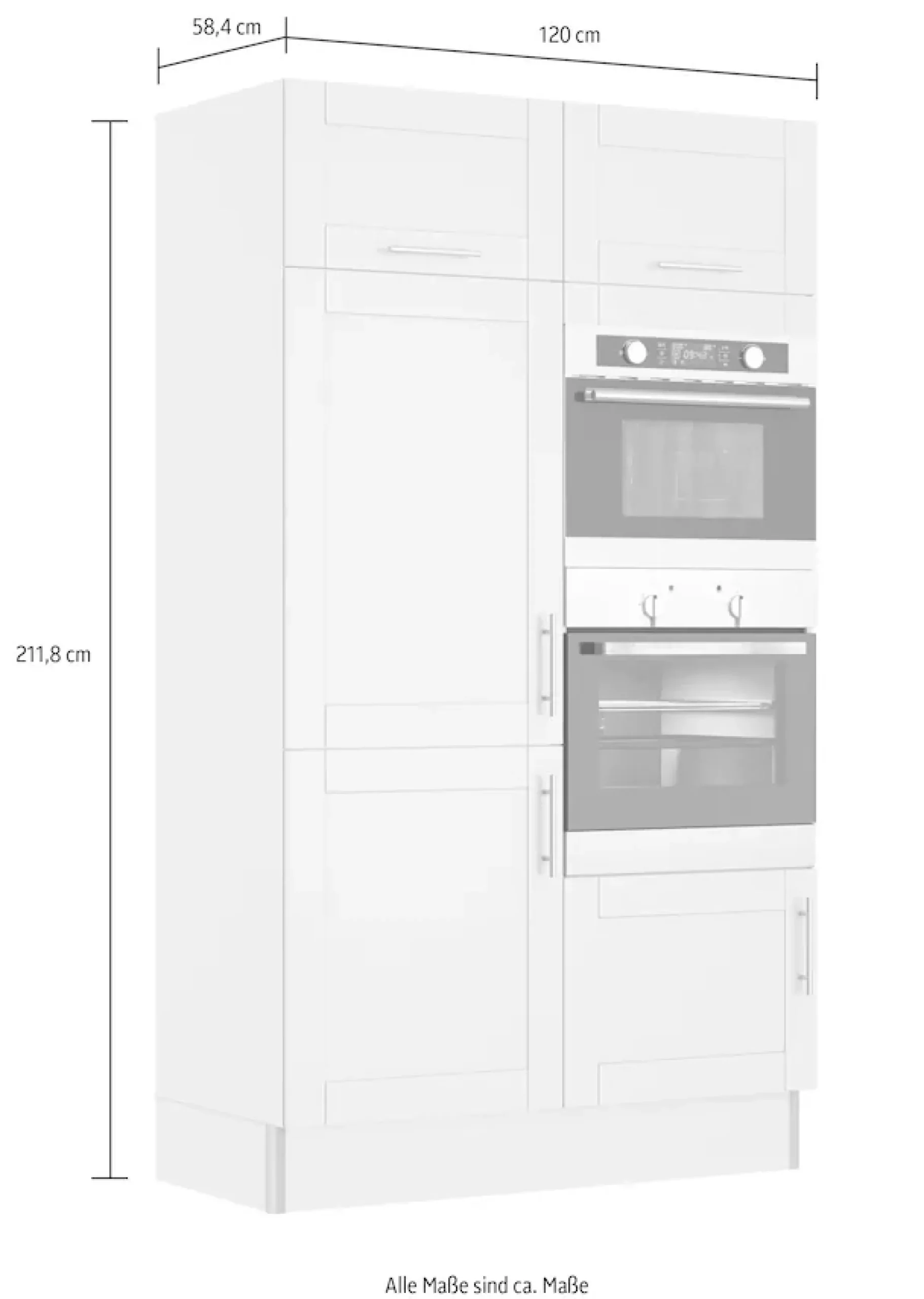 OPTIFIT Küche »Ahus, Hochschrankmodul« Breite 120 cm,wahlweise mit E-Geräten,Soft-Close-Funktion