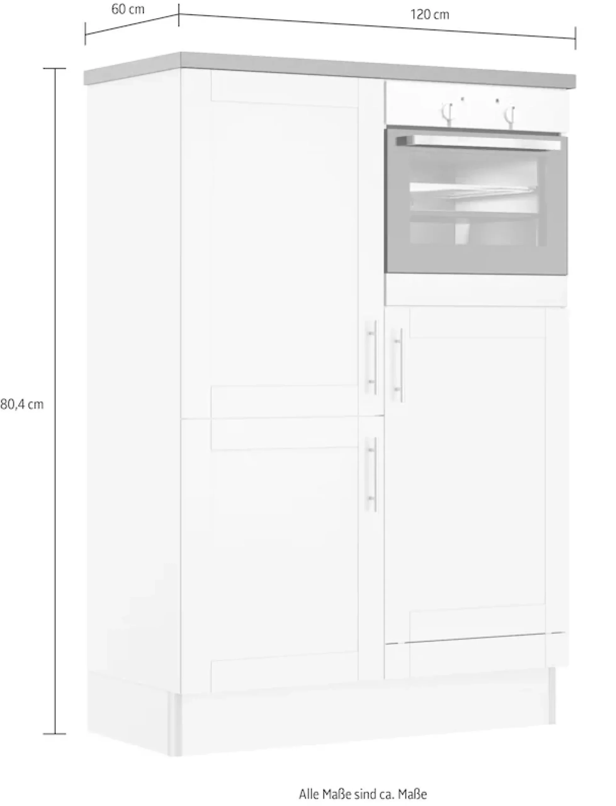 OPTIFIT Küche »Ahus, Hochschrankmodul« Breite 120 cm,wahlweise mit E-Geräten,Soft-Close-Funktion