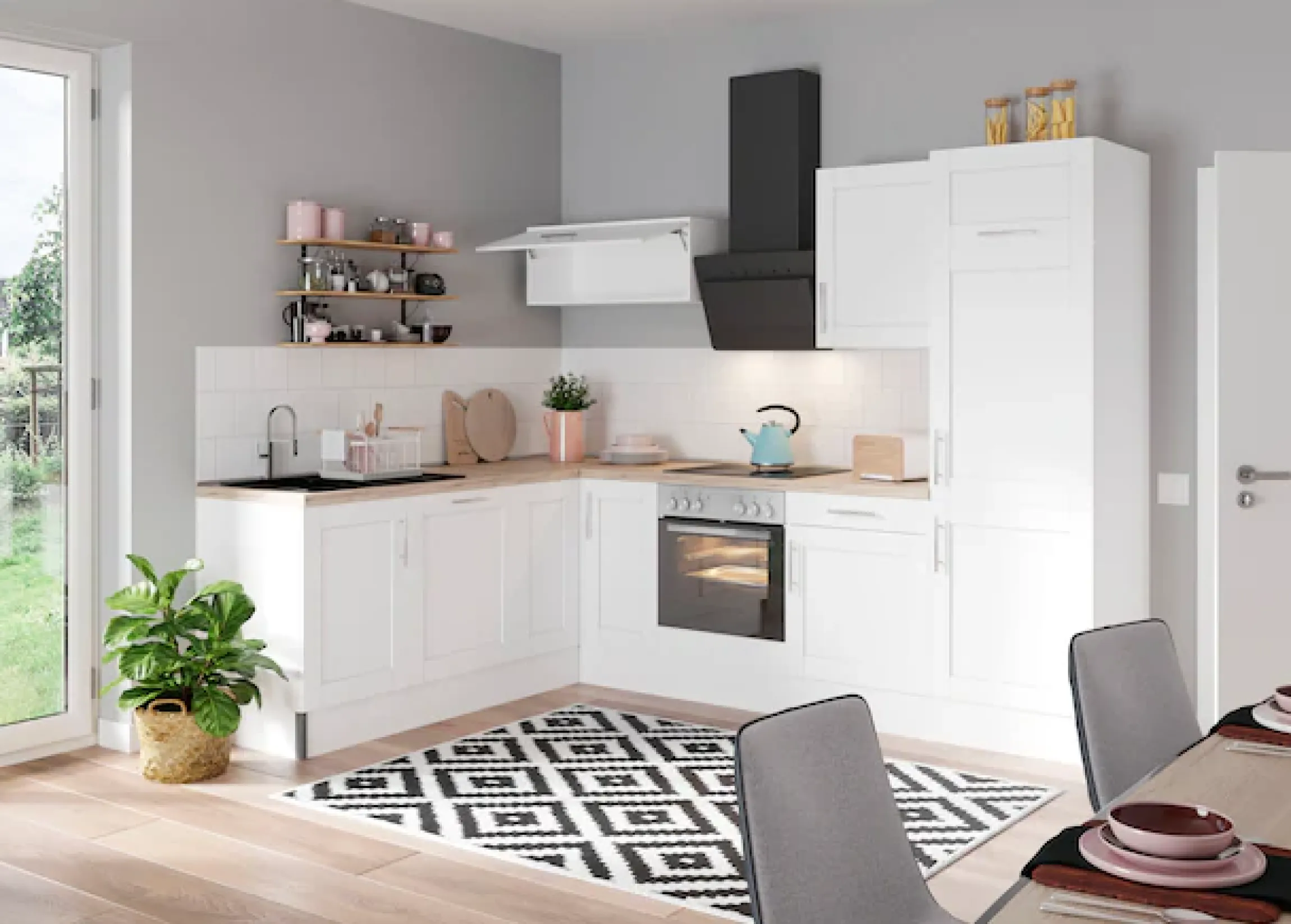OPTIFIT Küche »Ahus« 200 x 270 cm breit, wahlweise mit E-Geräten, Soft Close Funktion