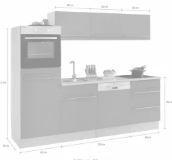 OPTIFIT Küche »Bern« Breite 240 cm, ohne E-Geräte, Stärke der Arbeitsplatte wählbar