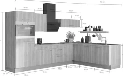 OPTIFIT Küche »Klara« 270 x 200 cm breit, wahlweise mit E-Geräten