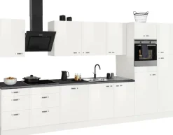 OPTIFIT Küchenzeile »Cara mit Hanseatic E-Geräten« Breite 400 cm, Induktionskochfeld, Soft-Close-Funktion, Vollauszüge