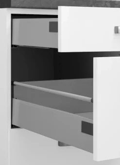 OPTIFIT Küchenzeile »Cara mit Hanseatic E-Geräten« Breite 400 cm, Induktionskochfeld, Soft-Close-Funktion, Vollauszüge
