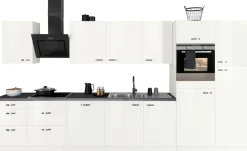 OPTIFIT Küchenzeile »Cara mit Hanseatic E-Geräten« Breite 400 cm, Induktionskochfeld, Soft-Close-Funktion, Vollauszüge