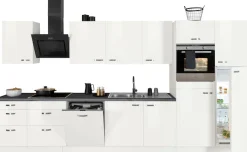 OPTIFIT Küchenzeile »Cara mit Hanseatic E-Geräten« Breite 400 cm, Induktionskochfeld, Soft-Close-Funktion, Vollauszüge