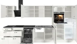 OPTIFIT Küchenzeile »Cara mit Hanseatic E-Geräten« Breite 400 cm, Induktionskochfeld, Soft-Close-Funktion, Vollauszüge