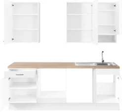 OPTIFIT Küchenzeile »Elga« Premium-Küche mit Soft-Close-Funktion, Vollauszug, Breite 230 cm