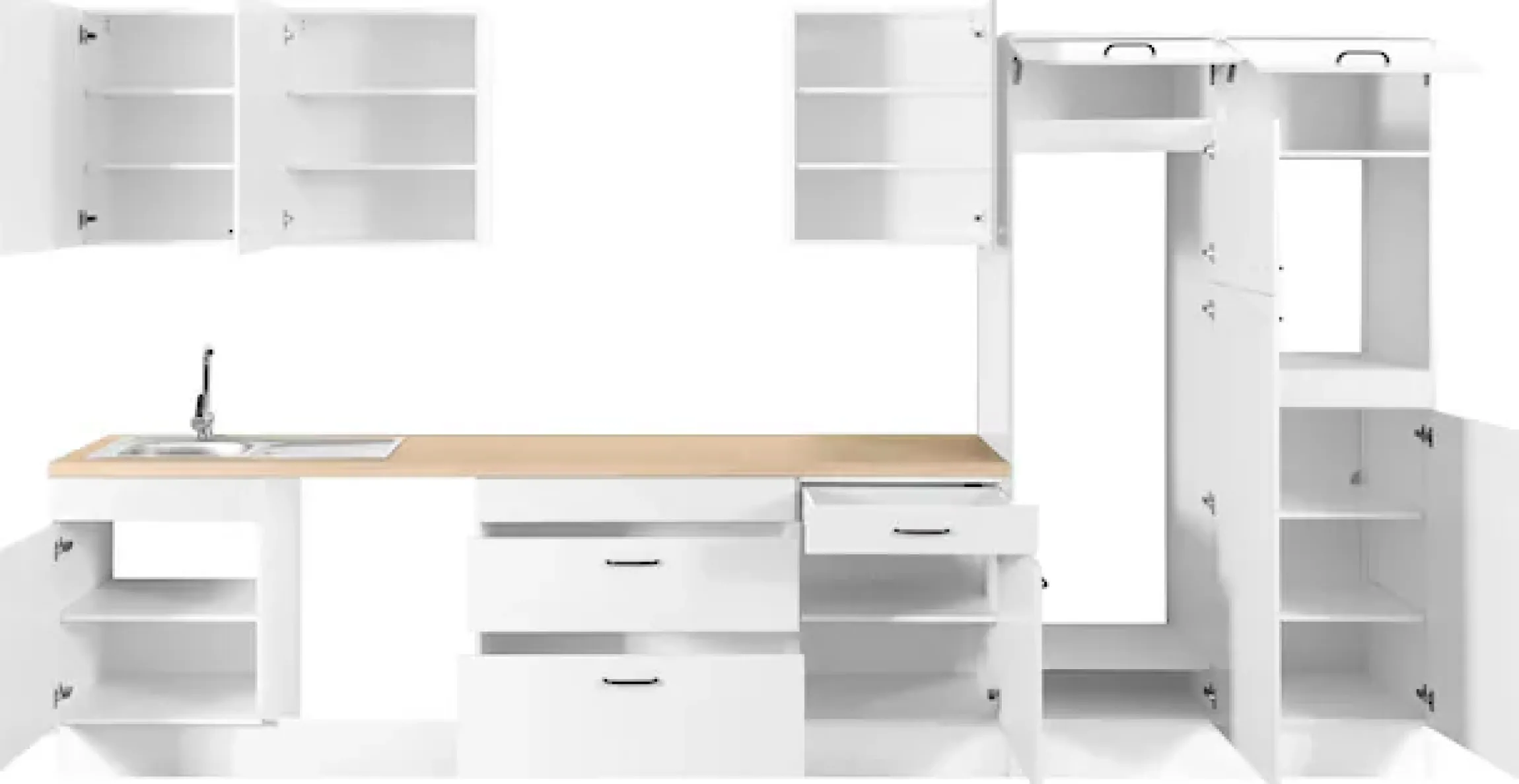OPTIFIT Küchenzeile »Elga« Premium-Küche, Soft-Close-Funktion, großen Vollauszügen, Breite 390 cm