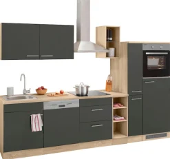 OPTIFIT Küchenzeile »Kalmar« Breite 300 cm, wahlweise mit E-Geräten, mit Arbeitsplatte