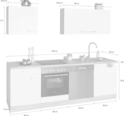 OPTIFIT Küchenzeile »Leer Breite 240 cm« mit Hanseatic E-Geräten, inkl. Geschirrspüler