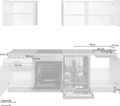 OPTIFIT Küchenzeile »Leer Breite 240 cm« mit Hanseatic E-Geräten, inkl. Geschirrspüler