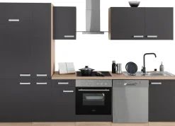 OPTIFIT Küchenzeile »Leer Breite 300 cm« mit Hanseatic E-Geräten, inkl. Kühlschrank
