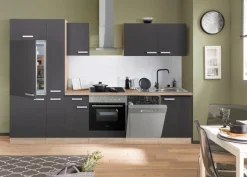 OPTIFIT Küchenzeile »Leer Breite 300 cm« mit Hanseatic E-Geräten, inkl. Kühlschrank