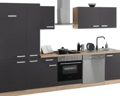 OPTIFIT Küchenzeile »Leer Breite 300 cm« mit Hanseatic E-Geräten, inkl. Kühlschrank