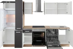 OPTIFIT Küchenzeile »Leer Breite 300 cm« mit Hanseatic E-Geräten, inkl. Kühlschrank