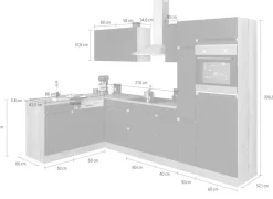 OPTIFIT Küchenzeile »Roth« Stellmaße 300x175 cm, wahlweise mit E-Geräten, mit Apothekerschrank