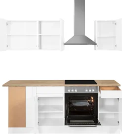 OPTIFIT Küchenzeile »Roth« Stellmaße 210x175 cm,wahlweise mit E-Geräten, Push-to-Open-Funktion