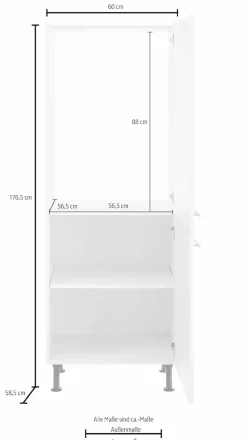 OPTIFIT Kühlumbauschrank »Bern« 60 cm breit, 176 cm hoch, höhenverstellbare Stellfüße, Nischenmaß 88