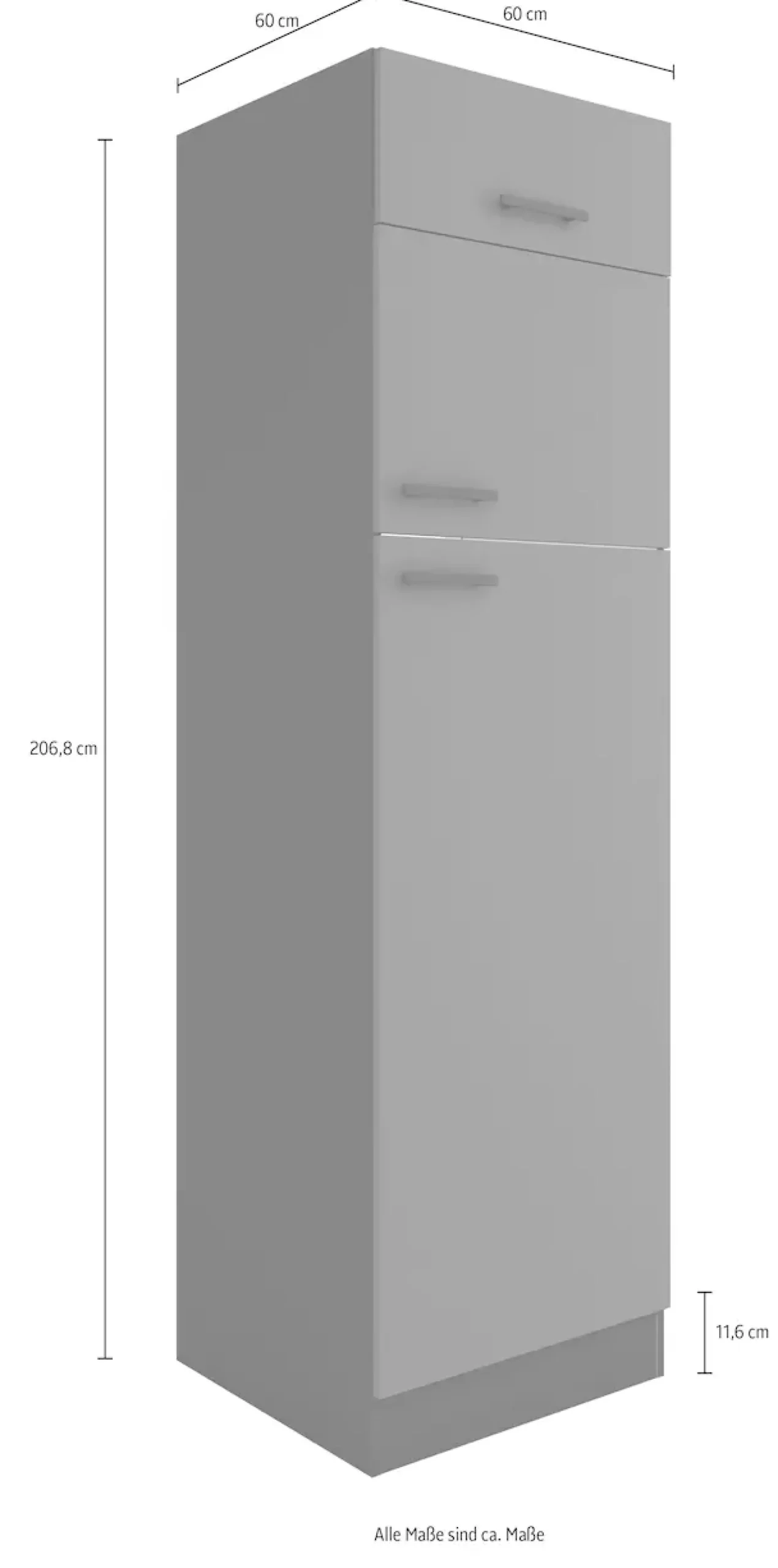 OPTIFIT Kühlumbauschrank »Palma« Breite 60 cm, Nischenmaße B/T/H 56,7/55,5/144,6 cm
