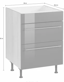OPTIFIT Kochfeldumbauschrank »Bern« 60 cm breit, mit 2 Auszügen, mit höhenverstellbare Füße