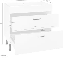 OPTIFIT Kochfeldumbauschrank »Elga« mit Soft-Close-Funktion, höhenverstellbaren Füße, Breite 90 cm
