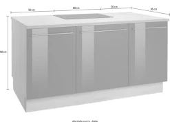 OPTIFIT Kochinsel »Bern« mit E-Geräten, Stellbreite 160 x 95 cm, höhenverstellbare Stellfüße
