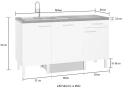 OPTIFIT Pantryküche »Lilly« Breite 160 cm, wahlweise mit E-Geräten