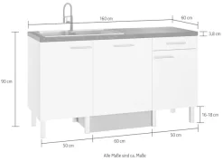 OPTIFIT Pantryküche »Lilly2« Breite 160 cm, wahlweise mit E-Geräten