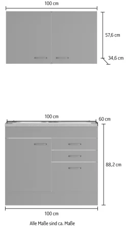 OPTIFIT Pantryküche »OPTImulti« Breite 100 cm, Tiefe 60 cm, mit Edelstahlspüle