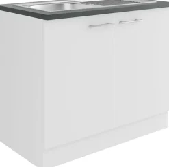OPTIFIT Spülenschrank »Bella« Breite 100 cm, mit Edelstahl-Einbauspüle